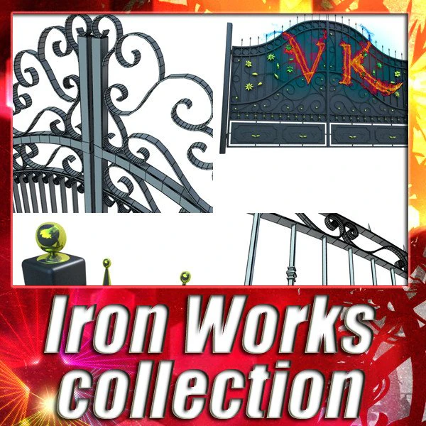 iron gate collection 3D Model .c4d .max .obj .3ds .fbx .stl .blend 