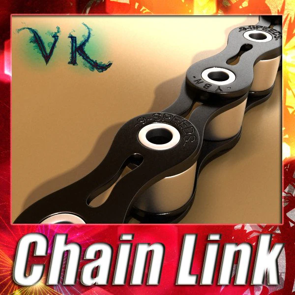 bicycle chain link high res 3D Model .c4d .max .obj .3ds .fbx .stl .blend