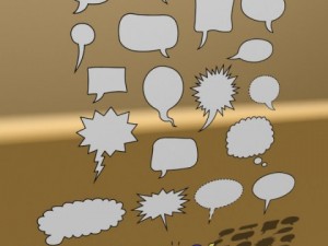 23 speech bubbles collection 3D Модель
