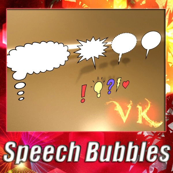 9 speech bubbles collection 3D Model .c4d .max .obj .3ds .fbx .stl .blend 