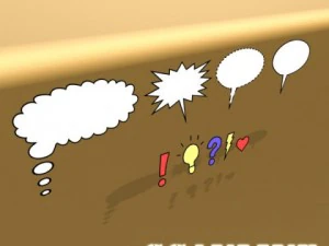 9 speech bubbles collection 3D Model