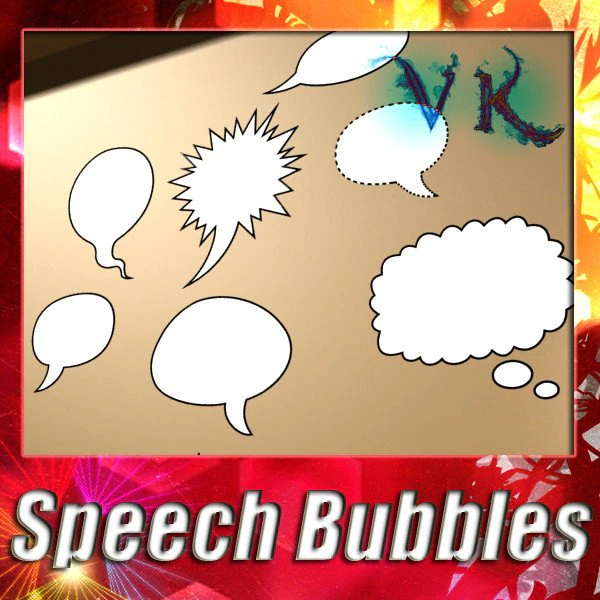12 speech bubbles collection 3D Model .c4d .max .obj .3ds .fbx .stl .blend 