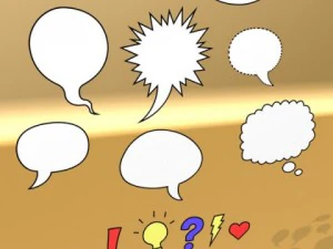 12 speech bubbles collection 3D Model