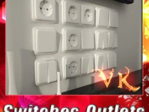 電気スイッチコンセントコレクション 3Dモデル