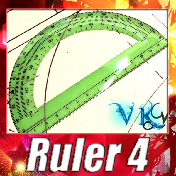plastic protractor ruler 04 3D Model .c4d .max .obj .3ds .fbx .stl .blend 