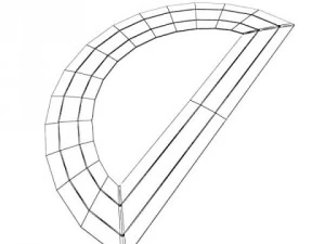 plastic protractor ruler 04 3D Model