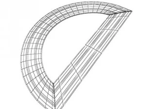 plastic protractor ruler 04 3D Model