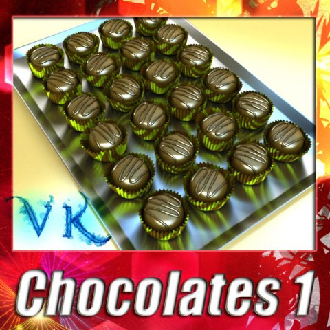 chocolate candy 01 3D Модель .c4d .max .obj .3ds .fbx .stl .blend 