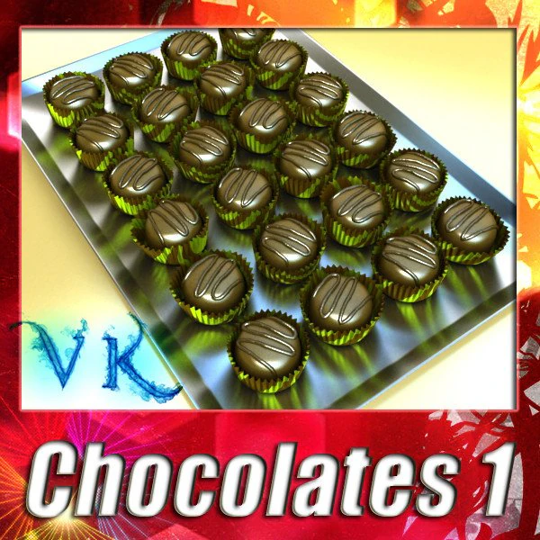 chocolate candy 01 3D Model .c4d .max .obj .3ds .fbx .stl .blend