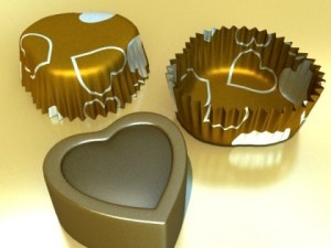 chocolate candy heart shaped 3D Model