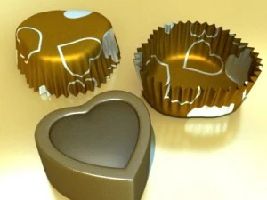 chocolate candy heart shaped 3D Model