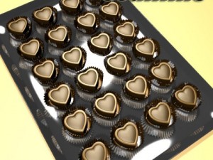 chocolate candy heart shaped 3D Model