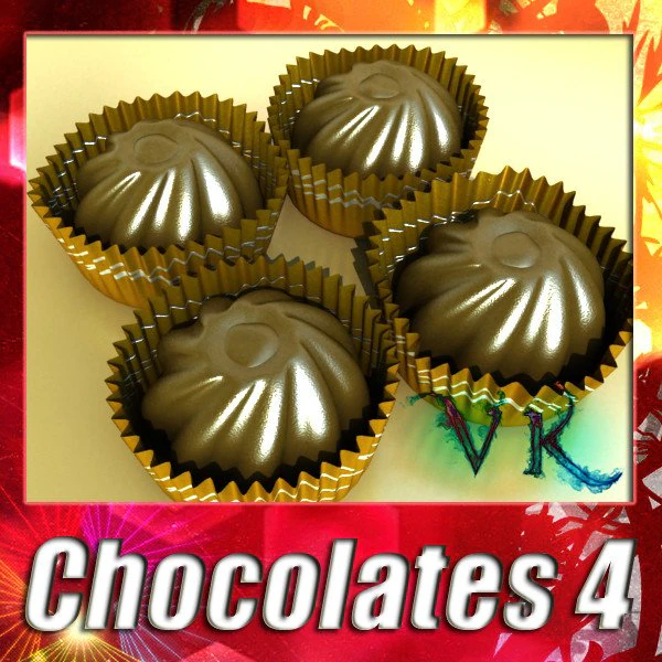 chocolate candy 04 high res 3D Model .c4d .max .obj .3ds .fbx .stl .blend