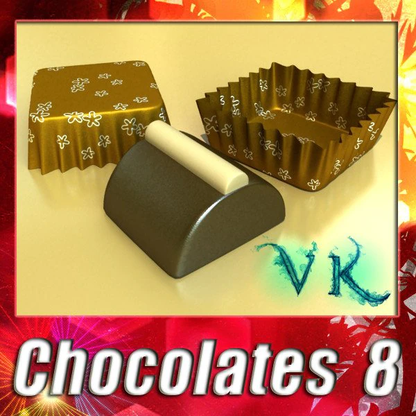 chocolate candy 08 high res 3D Model .c4d .max .obj .3ds .fbx .stl .blend