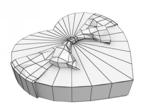 chocolate candy pieces in heart box 3Dモデル