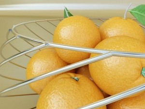 oranges in metal wire decorative basket Modelo 3D