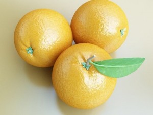 oranges in metal wire decorative basket Modelo 3D