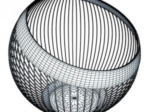 red apples in decorative metal wire container 3D Model