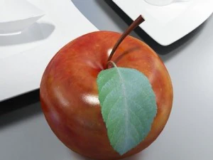 red apples in decorative metal wire container 3D Model