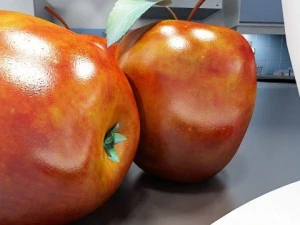 red apples in decorative metal wire container 3D Model