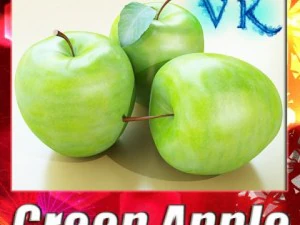 зеленое яблоко, высокая детализация 3D Модель