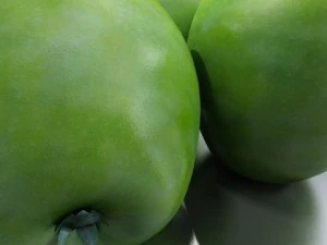 green apples in decorative metal bowl 3D Model