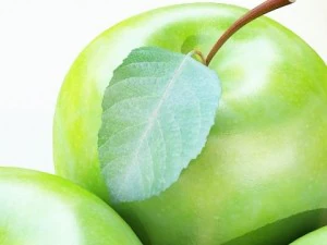 green apples in decorative metal bowl 3D Model