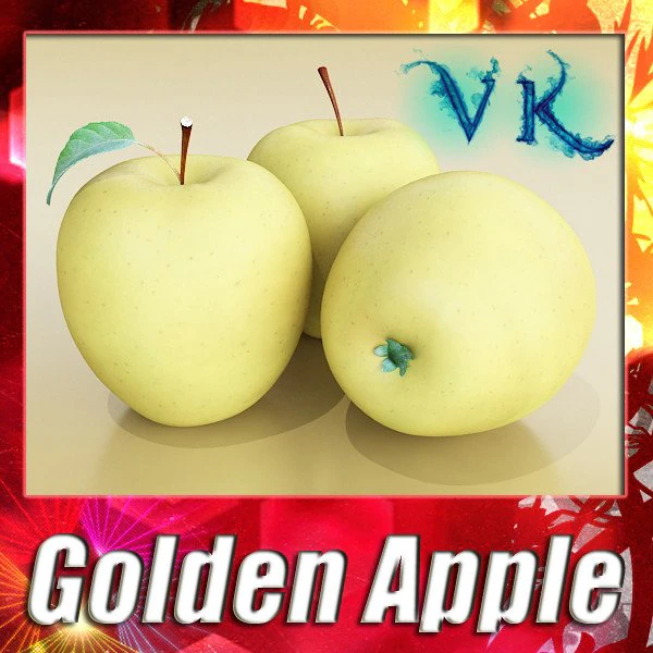 yellow apple high detail resolution 3D Model .c4d .max .obj .3ds .fbx .stl .blend