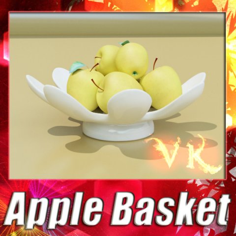 yellow apples in bowl 3Dモデル .c4d .max .obj .3ds .fbx .stl .blend 