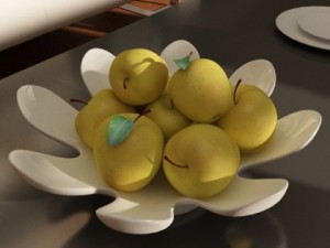 yellow apples in bowl 3Dモデル
