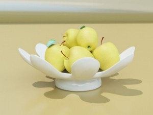 yellow apples in bowl 3Dモデル