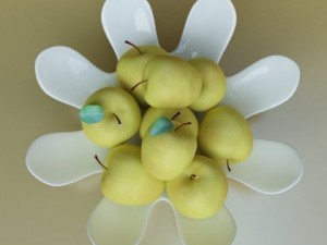yellow apples in bowl 3Dモデル