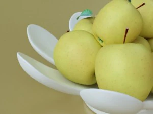 yellow apples in bowl 3D Model