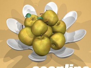 yellow apples in bowl 3Dモデル