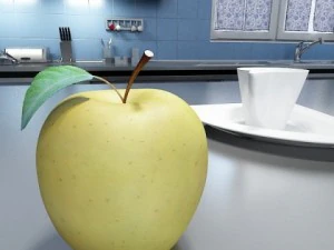 yellow apples in bowl 3D Model