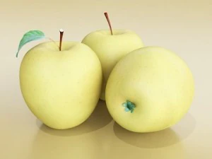yellow apples in bowl 3D Model