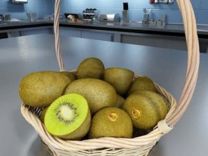 kiwi fruit in basket 3D Model