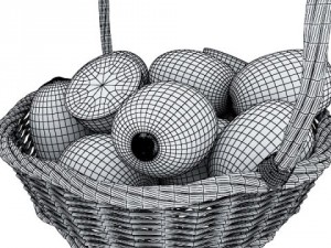 kiwi fruit in basket 3D मॉडल