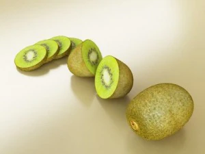 kiwi fruit in basket 3D Model