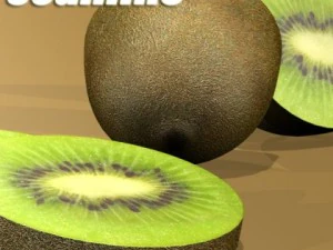 kiwi fruit in basket 3D Model