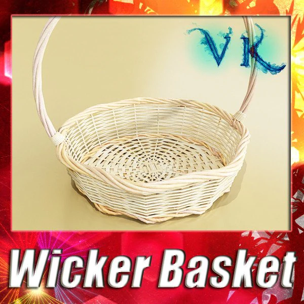 wicker basket 3D Model .c4d .max .obj .3ds .fbx .stl .blend 
