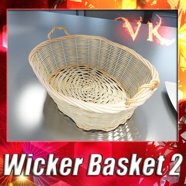 wicker basket 3D Model .c4d .max .obj .3ds .fbx .stl .blend 