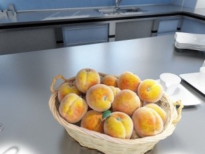 peaches in basket 3D मॉडल