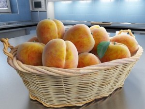 peaches in basket 3D मॉडल