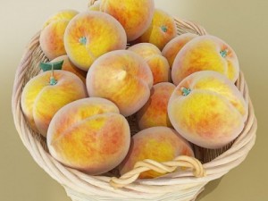 peaches in basket 3D मॉडल