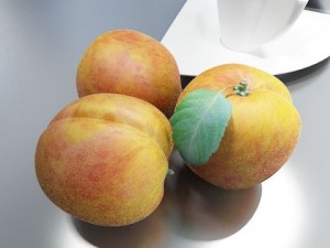 peaches in basket 3D मॉडल
