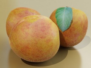 peaches in basket 3D मॉडल
