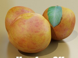 peaches in basket 3D मॉडल