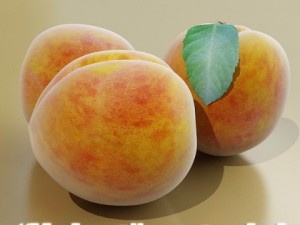 peaches in basket 3D मॉडल