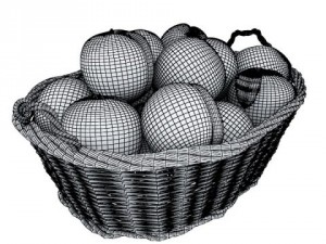 peaches in basket 3D मॉडल